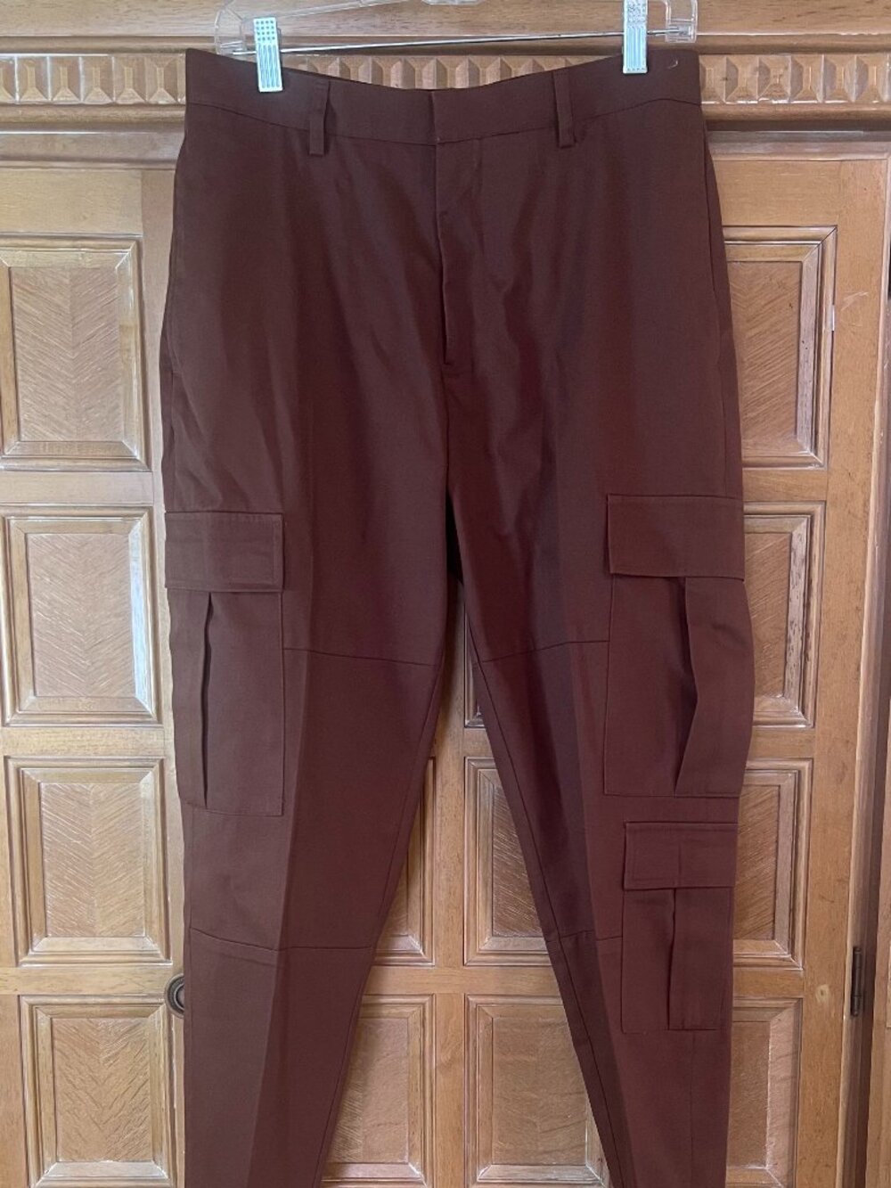 Topman Unisex Wide Leg Cargo Pants 32x29 6 Pocket brown